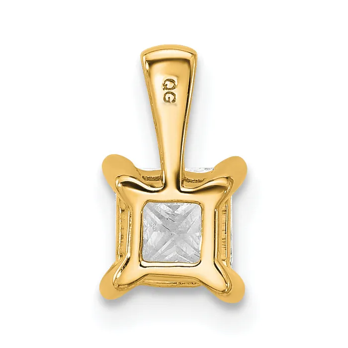 Necklaces Goldia 14k Yellow Gold 34 Ct Certified Lab Grown Diamond VSSI G Princess Four Prong Pendant