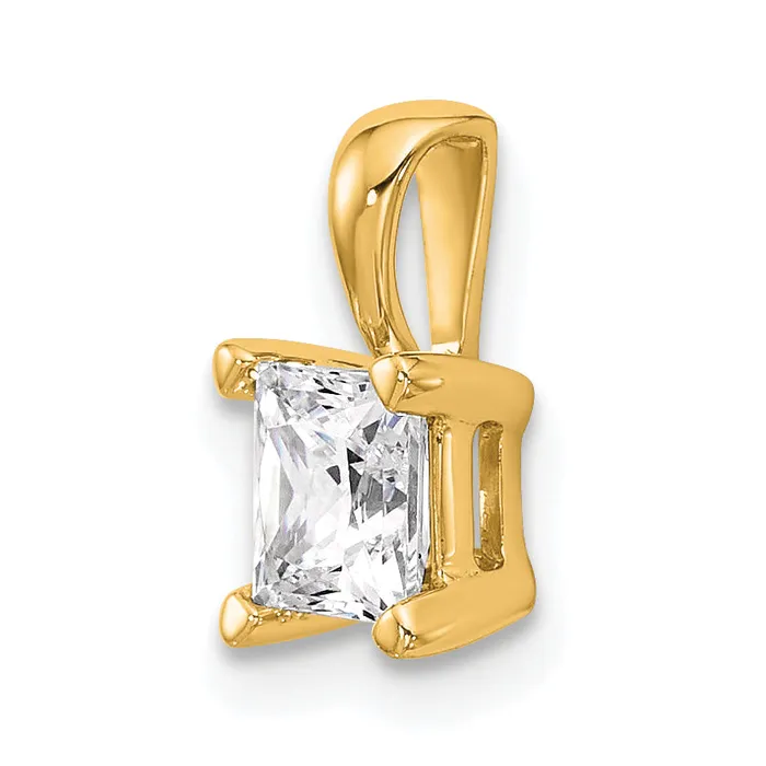 Necklaces Goldia 14k Yellow Gold 34 Ct Certified Lab Grown Diamond VSSI G Princess Four Prong Pendant