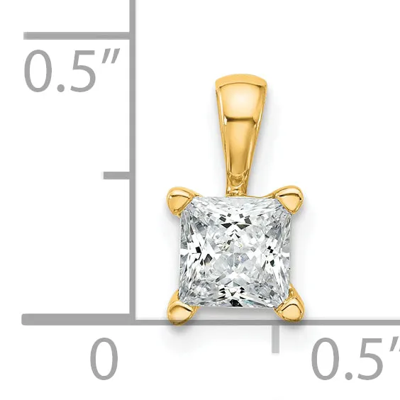 Necklaces Goldia 14k Yellow Gold 34 Ct Certified Lab Grown Diamond VSSI G Princess Four Prong Pendant