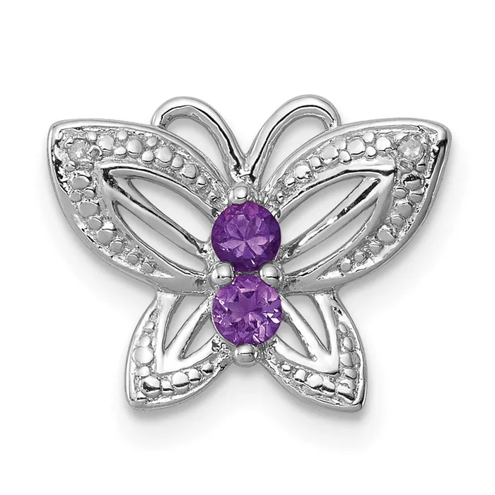 Necklaces Goldia Sterling Silver Rhodiumplated Amethyst u0026 Diamond Pendant Necklaces Goldia Sterling Silver Rhodiumplated Amethyst u0026 Diamond Pendant