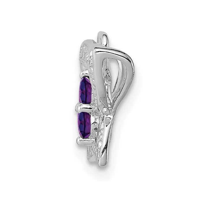 Necklaces Goldia Sterling Silver Rhodiumplated Amethyst u0026 Diamond Pendant