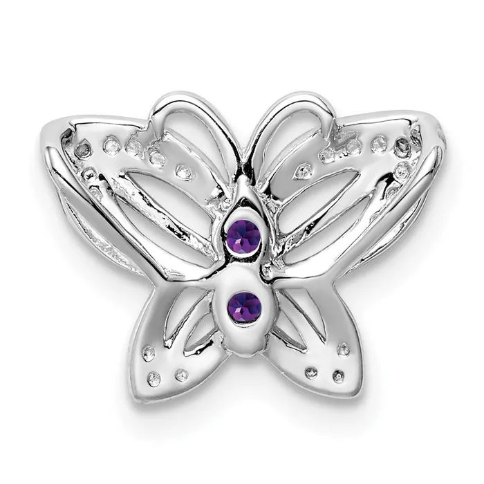 Necklaces Goldia Sterling Silver Rhodiumplated Amethyst u0026 Diamond Pendant