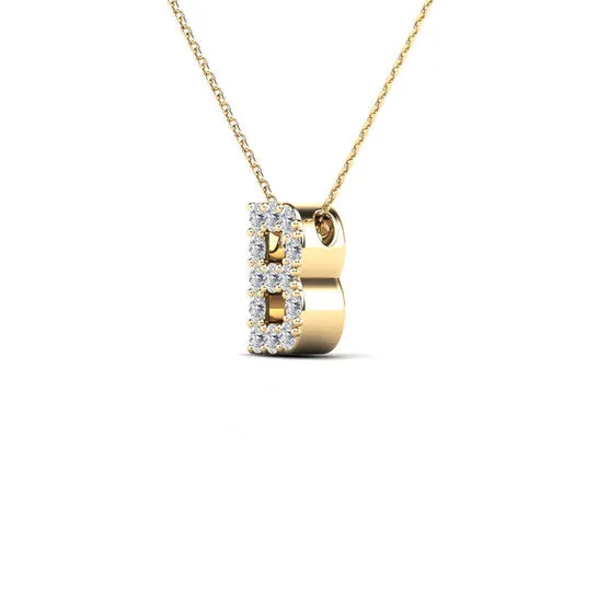 Necklaces JMS always Original Maulijewels 013 Carat Natural White Diamond Initital B Pendant Necklace In 14K Solid Yellow Gold With 18 Cable Chain Necklaces JMS always Original Maulijewels 013 Carat Natural White Diamond Initital B Pendant Necklace In 14K Solid Yellow Gold With 18 Cable Chain