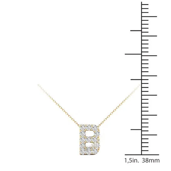 Necklaces JMS always Original Maulijewels 013 Carat Natural White Diamond Initital B Pendant Necklace In 14K Solid Yellow Gold With 18 Cable Chain Necklaces JMS always Original Maulijewels 013 Carat Natural White Diamond Initital B Pendant Necklace In 14K Solid Yellow Gold With 18 Cable Chain