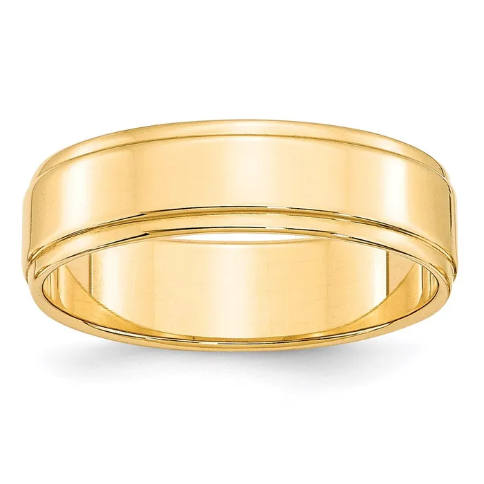 Solid 18K Yellow Gold 6mm Flat with Step Edge MensWomens Wedding Band Ring Size 115 Goldia Rings Solid 18K Yellow Gold 6mm Flat with Step Edge MensWomens Wedding Band Ring Size 115 Goldia Rings