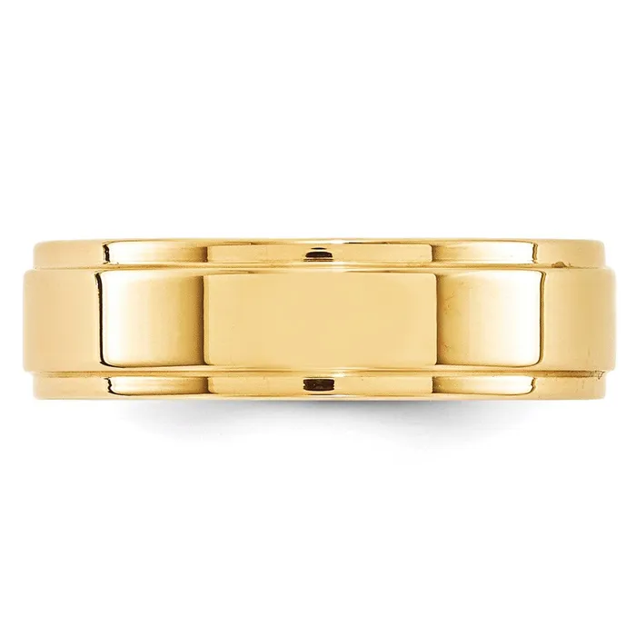 Solid 18K Yellow Gold 6mm Flat with Step Edge MensWomens Wedding Band Ring Size 115 Goldia Rings Solid 18K Yellow Gold 6mm Flat with Step Edge MensWomens Wedding Band Ring Size 115 Goldia Rings