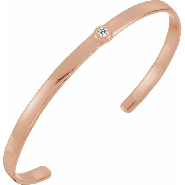 Bracelets TreasureFineJewelers 14K Rose 110 CT Diamond Cuff 6 Bracelet Bracelets TreasureFineJewelers 14K Rose 110 CT Diamond Cuff 6 Bracelet