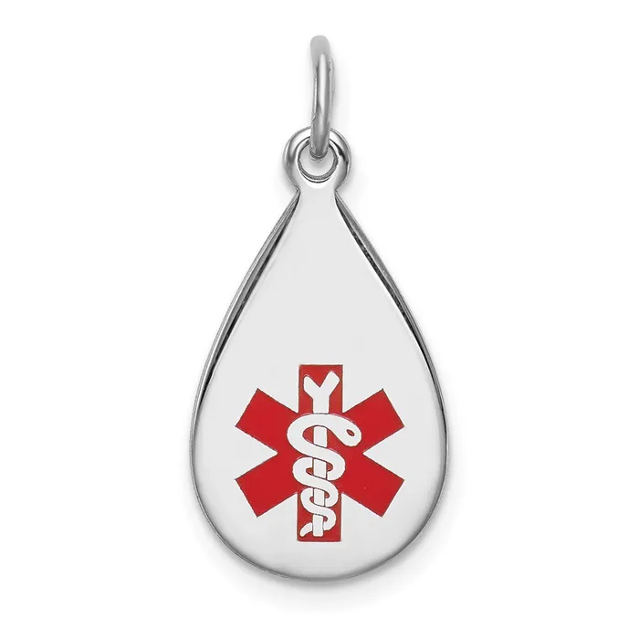 Necklaces TreasureFineJewelers Sterling Silver Rhodiumplated Medical Jewelry Pendant Necklaces TreasureFineJewelers Sterling Silver Rhodiumplated Medical Jewelry Pendant