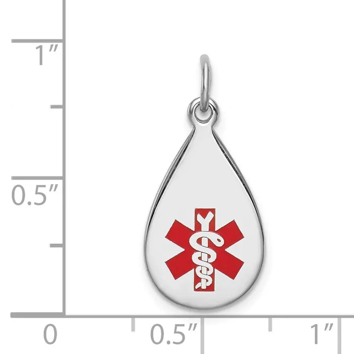 Necklaces TreasureFineJewelers Sterling Silver Rhodiumplated Medical Jewelry Pendant
