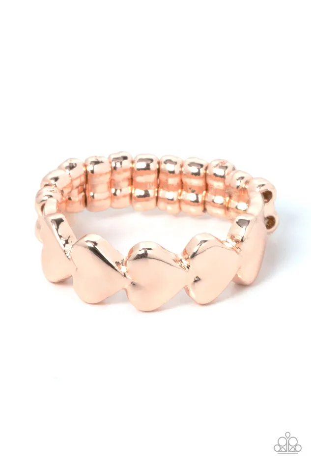 Paparazzi Accessories Rhythm of Love Rose Gold Ring Jewelry by Bretta Rings