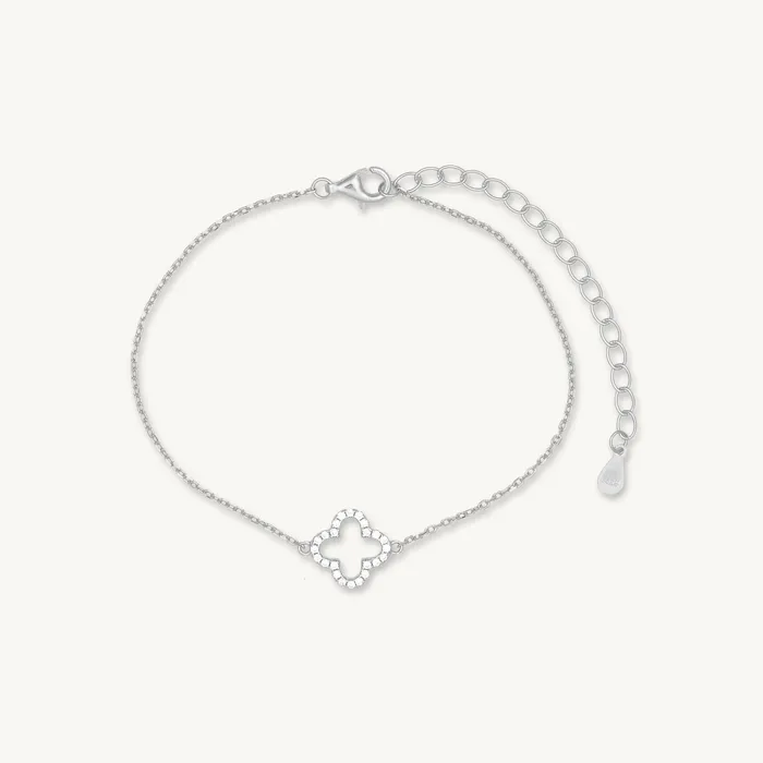 Bracelets Open Clover Sapphire Bracelet Camile Stone