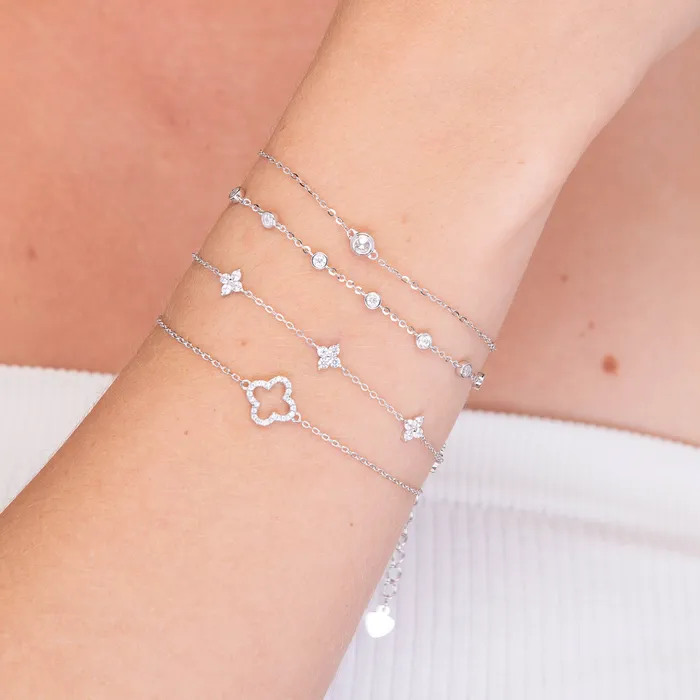 Bracelets Open Clover Sapphire Bracelet Camile Stone