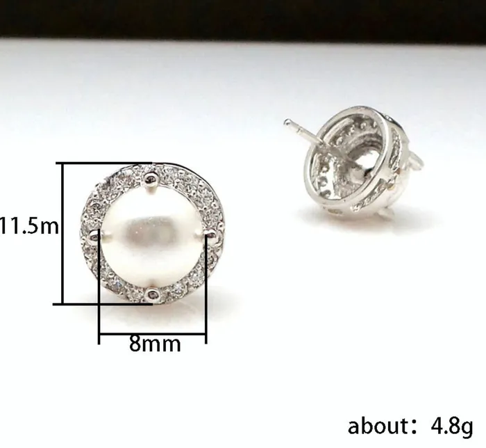 Lab Diamonds London Earrings Pearl Earrings Diamond Pearl Ear Studs Womens Pearl Earrings Pearl earrings with Diamonds Womens Diamond Earrings Pearl Ear Studs