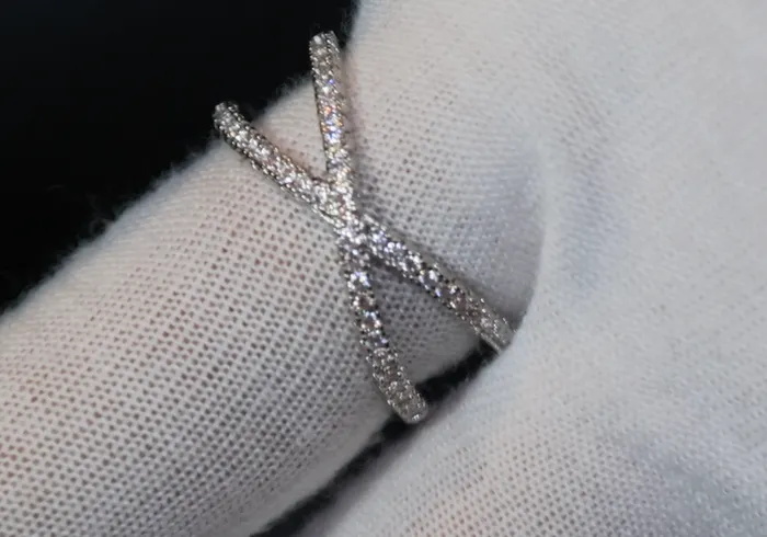 Lab Diamonds London Rings Fashion Ring Cross Ring Diamond Cross Ring X Shape Ring Wrapped Ring Twist Ring Stackable Ring Charm Ring Nightclub Ring