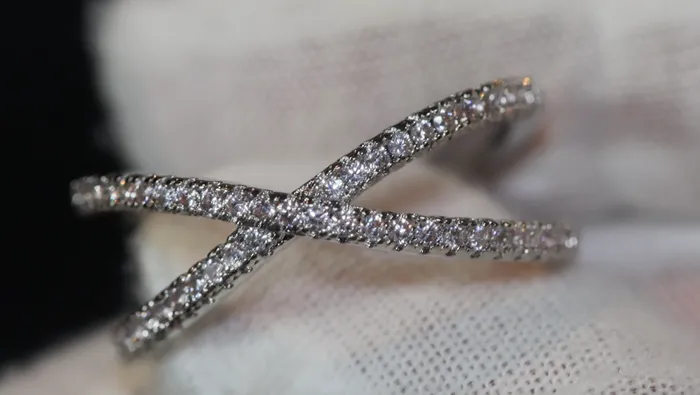 Lab Diamonds London Rings Fashion Ring Cross Ring Diamond Cross Ring X Shape Ring Wrapped Ring Twist Ring Stackable Ring Charm Ring Nightclub Ring