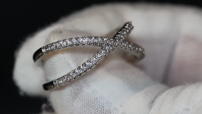 Lab Diamonds London Rings Fashion Ring Cross Ring Diamond Cross Ring X Shape Ring Wrapped Ring Twist Ring Stackable Ring Charm Ring Nightclub Ring