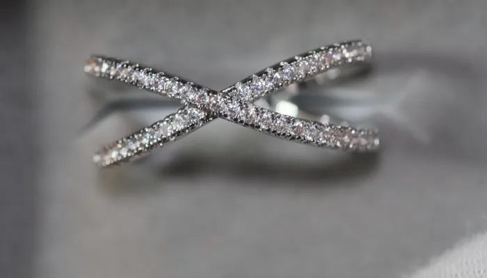 Lab Diamonds London Rings Fashion Ring Cross Ring Diamond Cross Ring X Shape Ring Wrapped Ring Twist Ring Stackable Ring Charm Ring Nightclub Ring