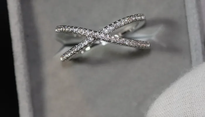 Lab Diamonds London Rings Fashion Ring Cross Ring Diamond Cross Ring X Shape Ring Wrapped Ring Twist Ring Stackable Ring Charm Ring Nightclub Ring