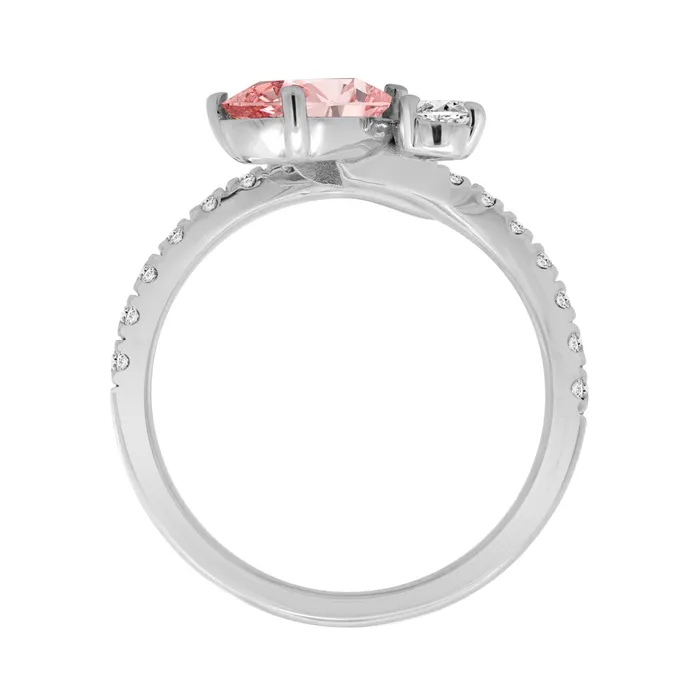 14K WHITE GOLD 1 34CT ROUNDPEARPINK PEAR DIAMOND LADIES RING CENTER STONE PEAR DIAMOND 100CT Ethos Rings 14K WHITE GOLD 1 34CT ROUNDPEARPINK PEAR DIAMOND LADIES RING CENTER STONE PEAR DIAMOND 100CT Ethos Rings