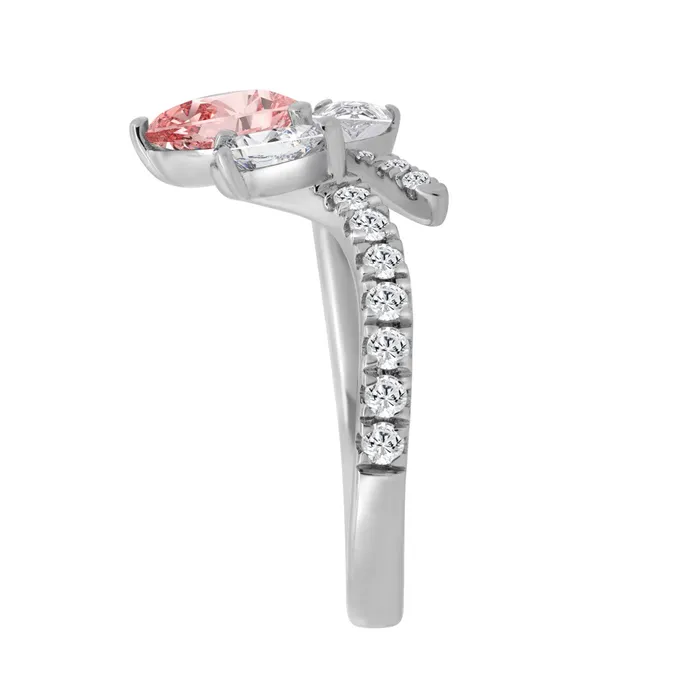 14K WHITE GOLD 1 34CT ROUNDPEARPINK PEAR DIAMOND LADIES RING CENTER STONE PEAR DIAMOND 100CT Ethos Rings 14K WHITE GOLD 1 34CT ROUNDPEARPINK PEAR DIAMOND LADIES RING CENTER STONE PEAR DIAMOND 100CT Ethos Rings
