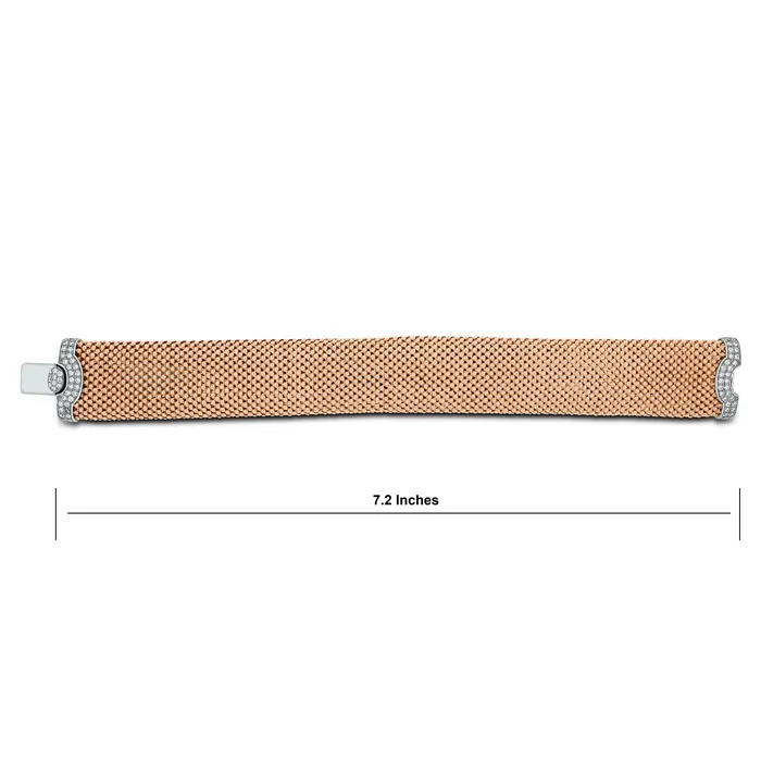 Beauvince Bracelets Rose Gold Diamond Lock Broad Bracelet 080 ct Diamonds in Gold