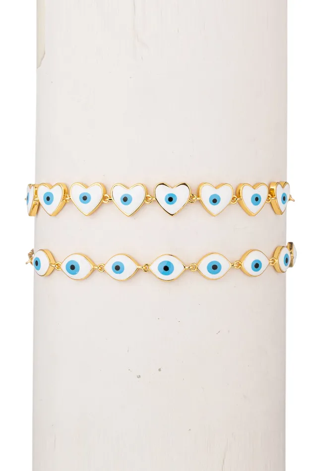 Bracelets Eye Candy LA HeartEye Enamel Bracelet Set