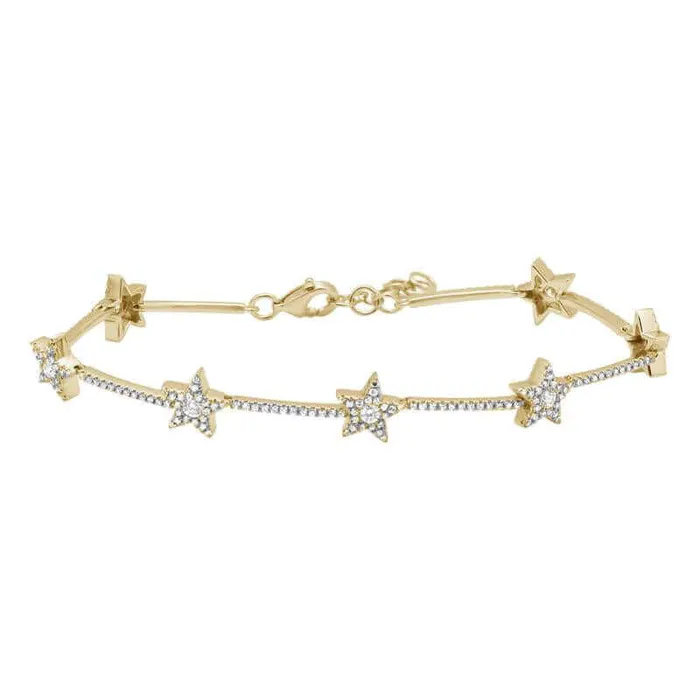 Bracelets Izakov Diamonds Fine Jewelry 14K Gold Micro Pave Diamond Stars Tennis Bracelet Bracelets Izakov Diamonds Fine Jewelry 14K Gold Micro Pave Diamond Stars Tennis Bracelet