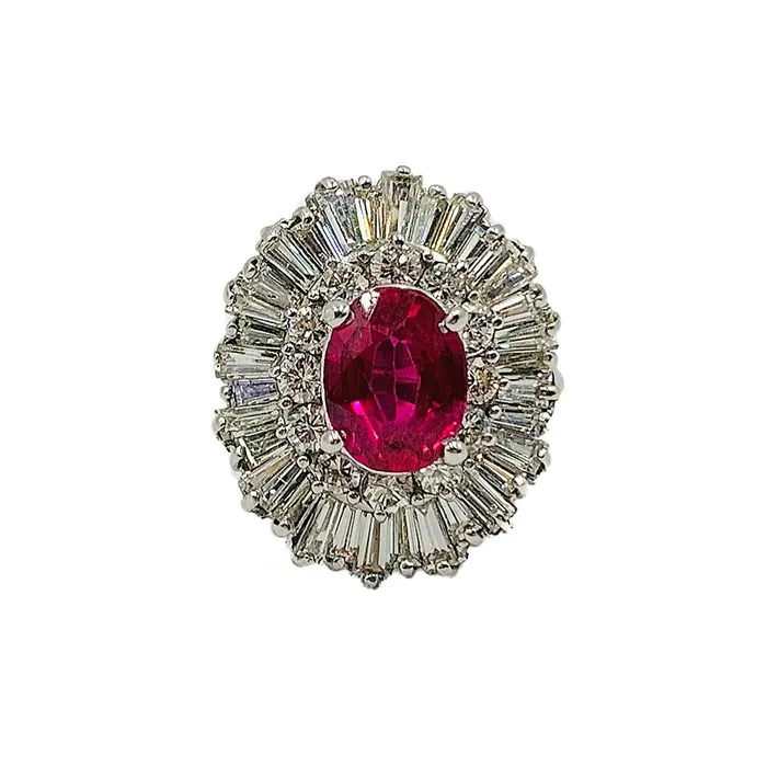 Crown Jewels Coin Rings 275ctw 14kt Lab Grown Ruby Natural Diamond Ring GIA CERTIFIED