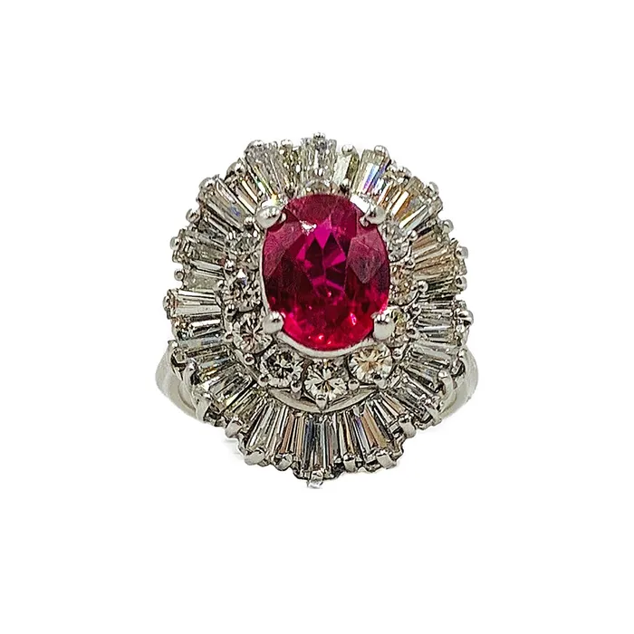 Crown Jewels Coin Rings 275ctw 14kt Lab Grown Ruby Natural Diamond Ring GIA CERTIFIED