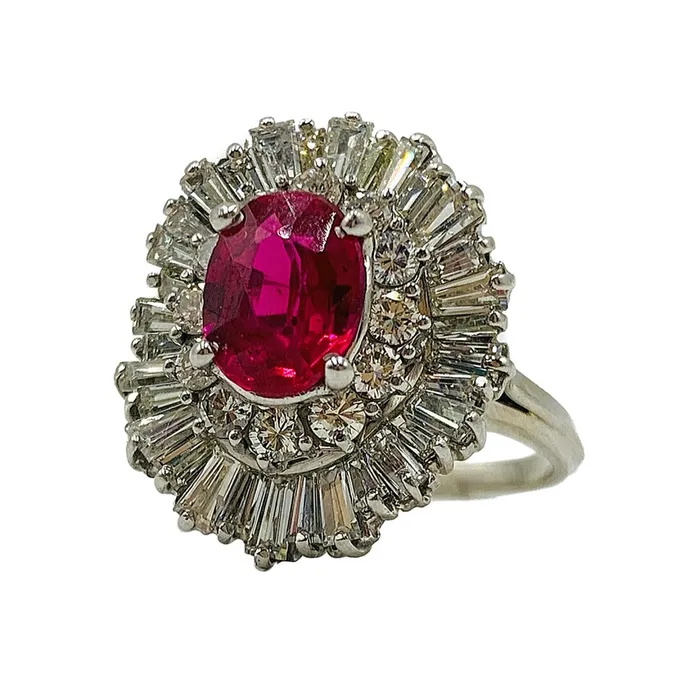 Crown Jewels Coin Rings 275ctw 14kt Lab Grown Ruby Natural Diamond Ring GIA CERTIFIED