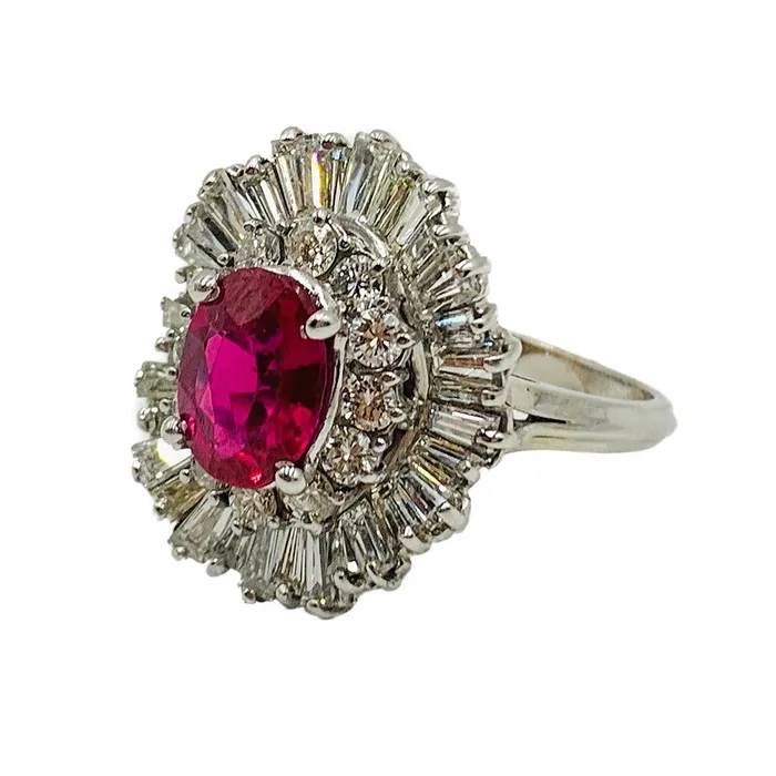 Crown Jewels Coin Rings 275ctw 14kt Lab Grown Ruby Natural Diamond Ring GIA CERTIFIED