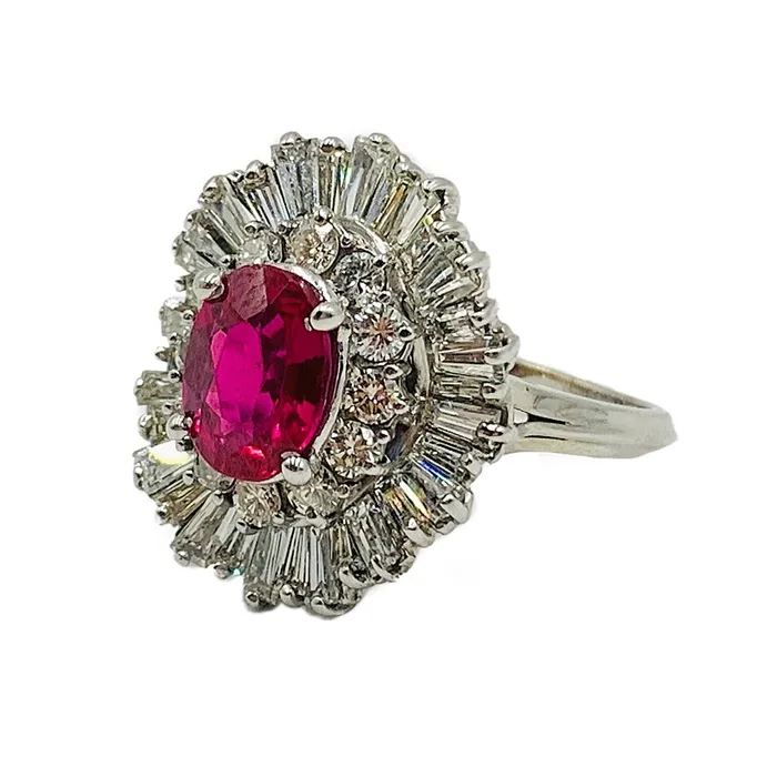 Crown Jewels Coin Rings 275ctw 14kt Lab Grown Ruby Natural Diamond Ring GIA CERTIFIED