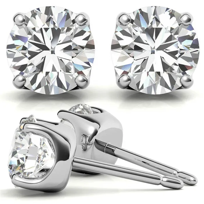 Earrings GEMS ONE CORPRATION 14K White Gold 150ctw Diamond Stud Earrings in Four Prong Basket Settings Earrings GEMS ONE CORPRATION 14K White Gold 150ctw Diamond Stud Earrings in Four Prong Basket Settings