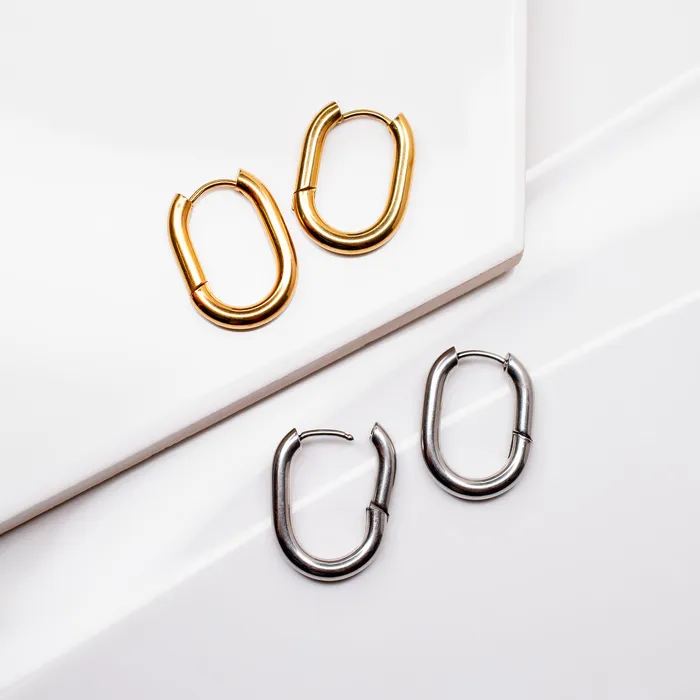Grayling Earrings Edie Oval Locking Sleeper Huggie Earrings Pair