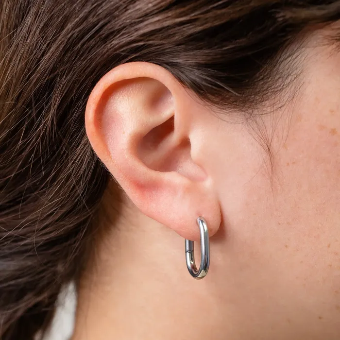 Grayling Earrings Edie Oval Locking Sleeper Huggie Earrings Pair