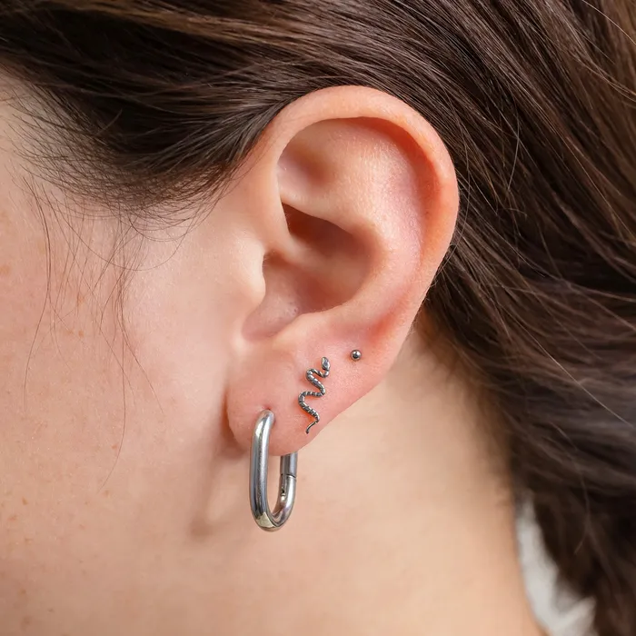 Grayling Earrings Edie Oval Locking Sleeper Huggie Earrings Pair