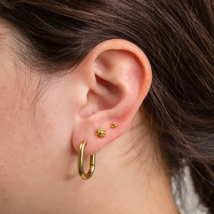 Grayling Earrings Edie Oval Locking Sleeper Huggie Earrings Pair