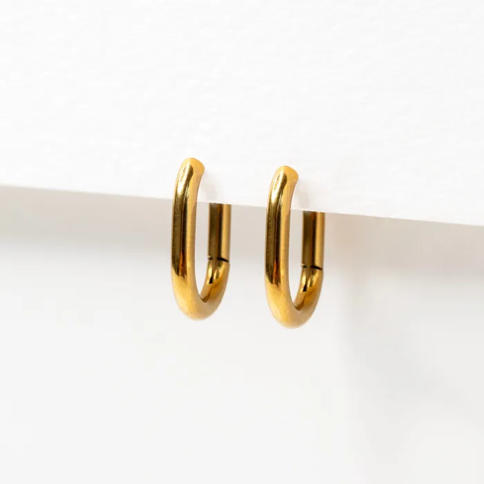 Grayling Earrings Edie Oval Locking Sleeper Huggie Earrings Pair