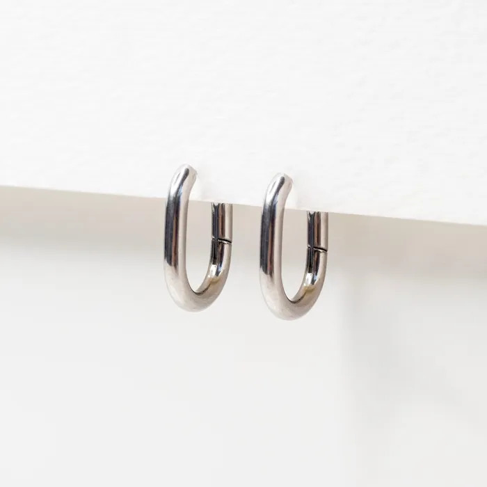 Grayling Earrings Edie Oval Locking Sleeper Huggie Earrings Pair