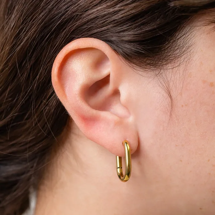 Grayling Earrings Edie Oval Locking Sleeper Huggie Earrings Pair