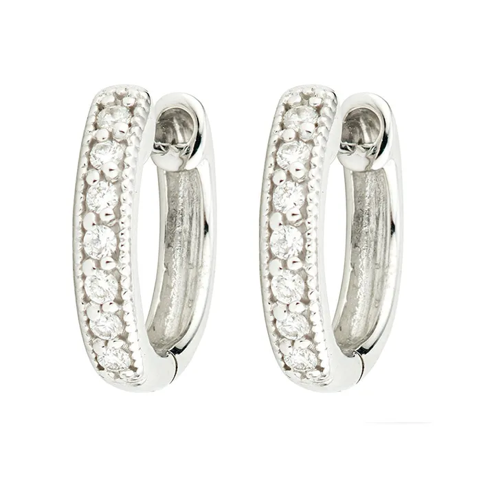 JUDE FRANCES JEWELS Lisse Diamond Huggie Hoop Earrings Earrings