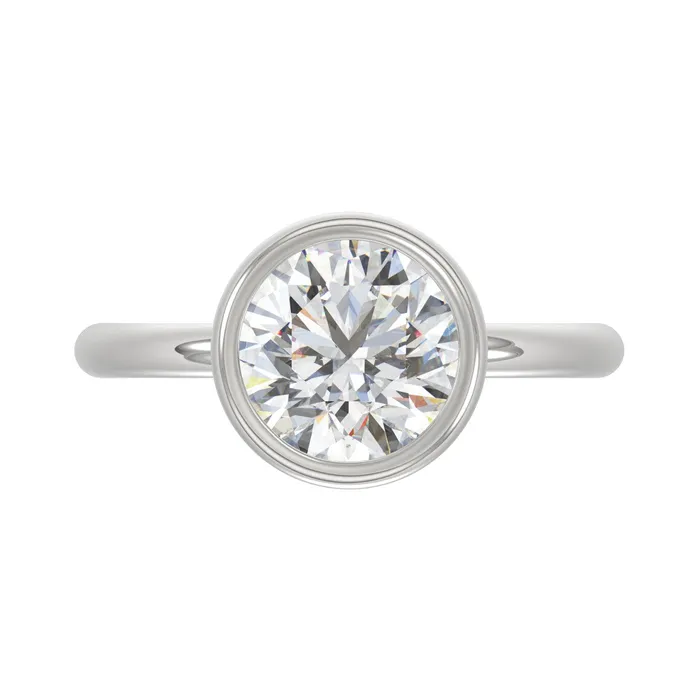 LADIES SOLITAIRE RING 3CT ROUND DIAMOND 14K WHITE GOLD CENTER STONE ROUND DIAMOND 3CT Ethos Rings LADIES SOLITAIRE RING 3CT ROUND DIAMOND 14K WHITE GOLD CENTER STONE ROUND DIAMOND 3CT Ethos Rings