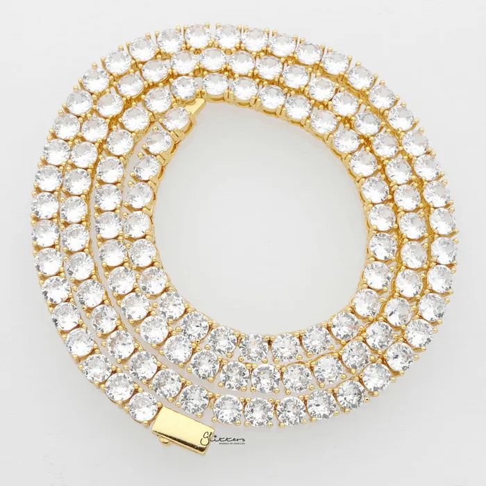 Necklaces 5mm Round Cut CZ Tennis Necklace Glitters