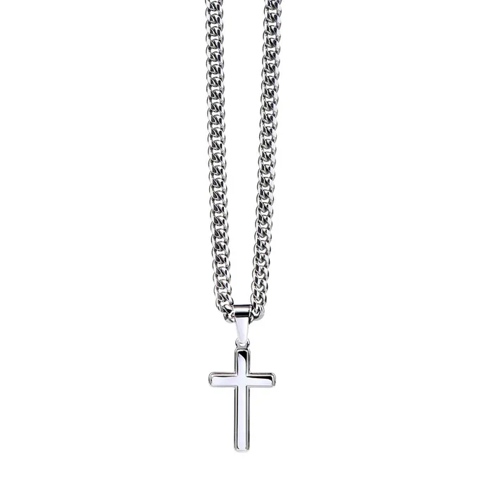 Necklaces Great Gift For Bonus Dad From Daughter Mens Chain with Engravable Cross Necklace Christian Jewelry For Dad For Fathers Day Christmas or His Birthday ShineOn Fulfillment