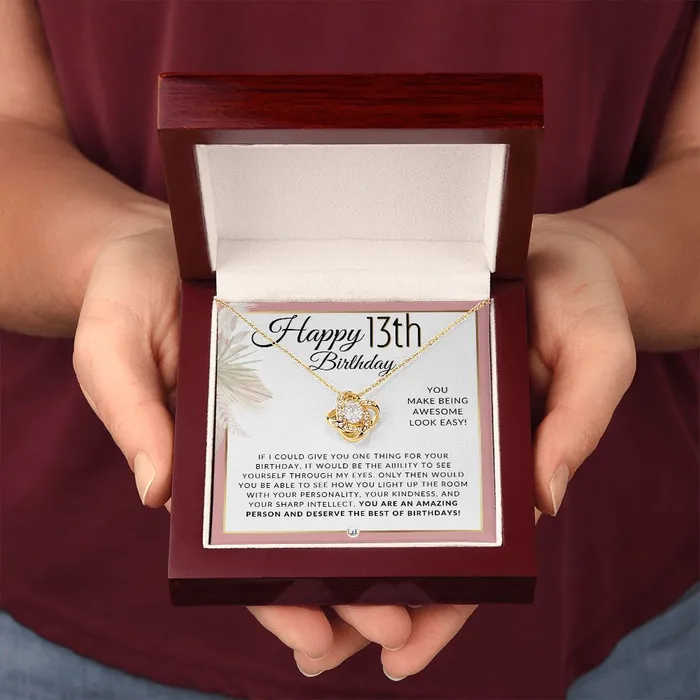 Necklaces ShineOn Fulfillment 13th Birthday Gift For Her Necklace For 13 Year Old Birthday Beautiful Teenage Girl Birthday Pendant