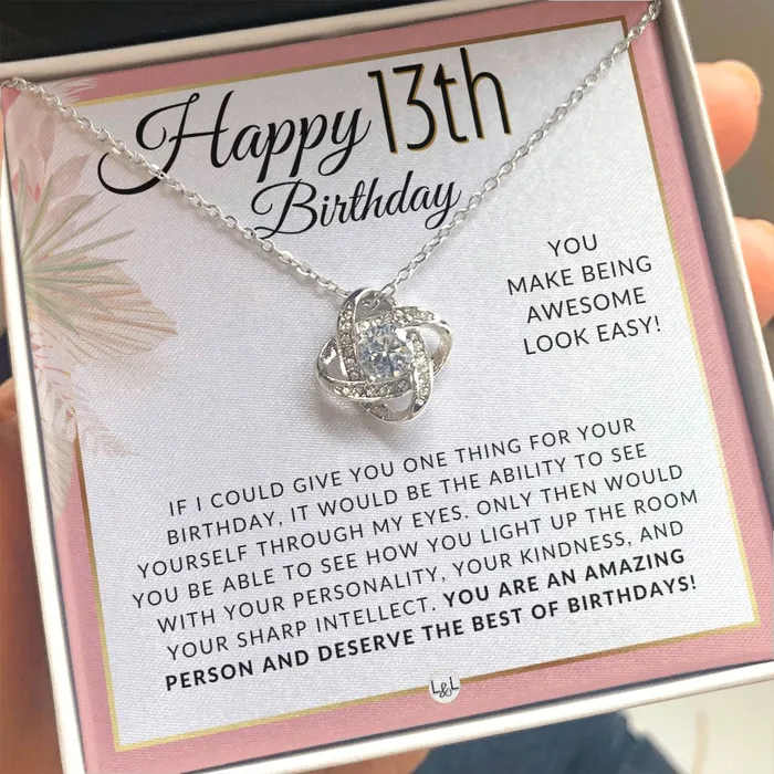 Necklaces ShineOn Fulfillment 13th Birthday Gift For Her Necklace For 13 Year Old Birthday Beautiful Teenage Girl Birthday Pendant