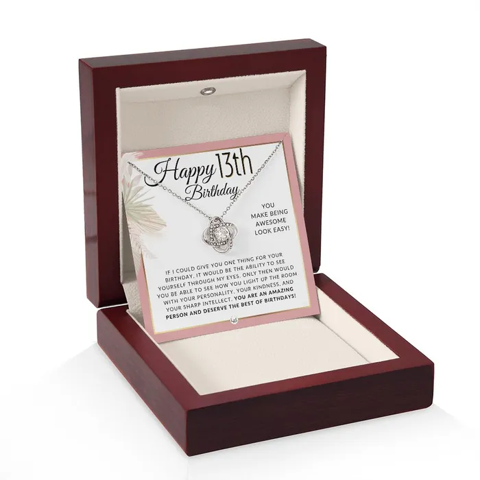 Necklaces ShineOn Fulfillment 13th Birthday Gift For Her Necklace For 13 Year Old Birthday Beautiful Teenage Girl Birthday Pendant