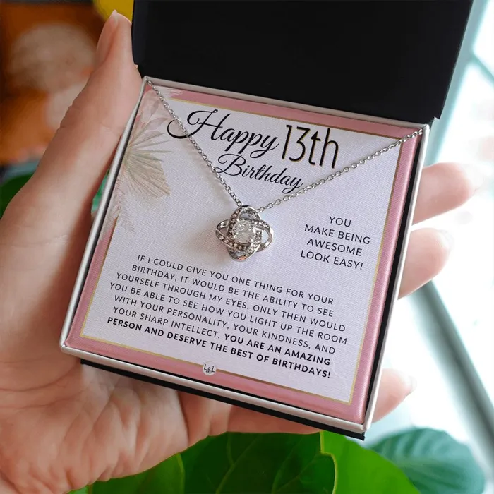 Necklaces ShineOn Fulfillment 13th Birthday Gift For Her Necklace For 13 Year Old Birthday Beautiful Teenage Girl Birthday Pendant