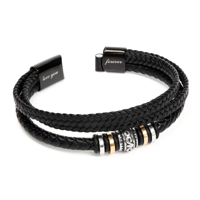 ShineOn Fulfillment Bracelets Bonus Son Gift From Bonus Mom You Can Achieve Anything Mens Braided Leather Bracelet Great As A Christmas Gift or A Birthday Present For Him
