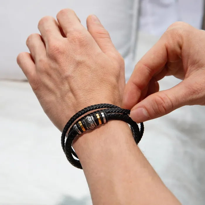 ShineOn Fulfillment Bracelets Bonus Son Gift From Bonus Mom You Can Achieve Anything Mens Braided Leather Bracelet Great As A Christmas Gift or A Birthday Present For Him